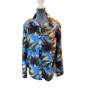 Hawaiian Tropic Ladies Button Up Long-Sleeved Shirt, XL